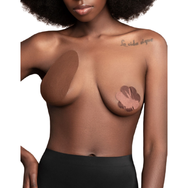 BYE BRA PROTECTORES MITO + 3 PARES DE FUNDAS SUPERIORES DE SATÉN - MARRÓN OSCURO TALLA FH MARRÓN OSCURO TALLA FH - Imagen 2