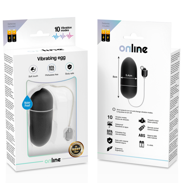ONLINE- HUEVO VIBRANTE NEGRO IMPERMEABLE - Imagen 5