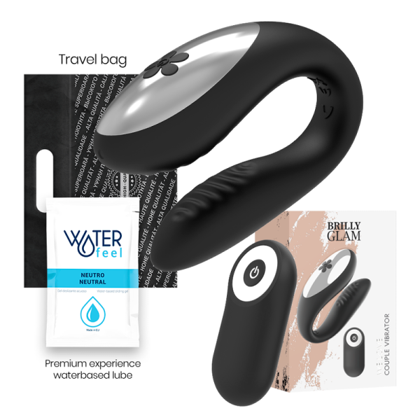 BRILLY GLAM - WE LOVE VIBRADOR PARA PAREJAS MANDO A DISTANCIA NEGRO - Imagen 2