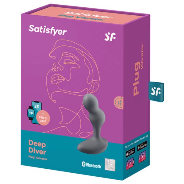 APP PLUG VIBRADOR SATISFYER DEEP DIVER - GRIS GRIS TALLA 1 - Imagen 4