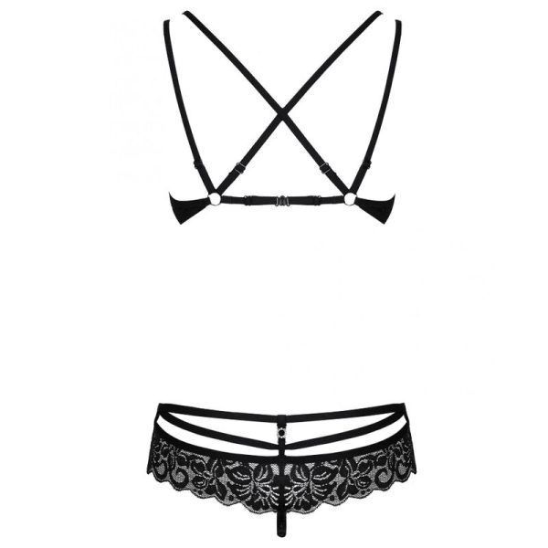 OBSESSIVE - 860-SET-1 SET DOS PIEZAS NEGRO S/M - Imagen 4