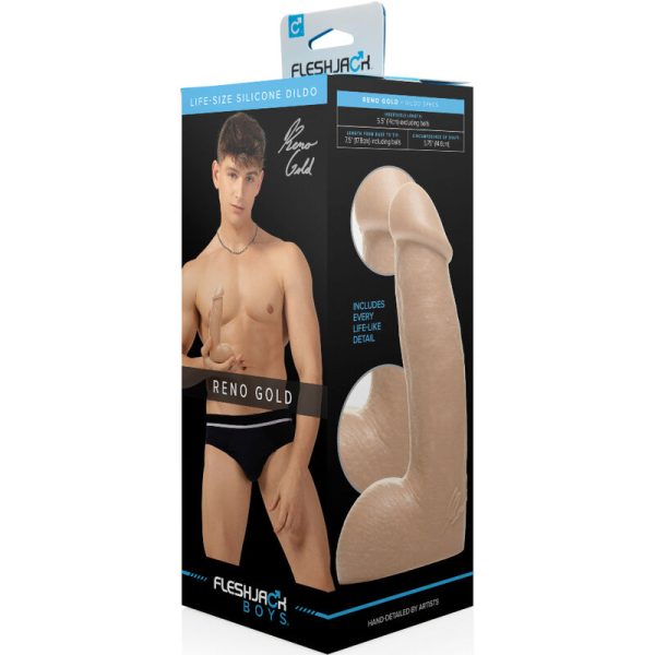FLESHJACK RENO DILDO ORO 19 CM - Imagen 4