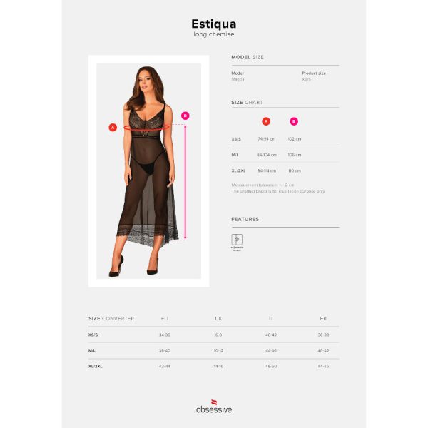 OBSESSIVE - ESTIQUA CHEMISE XL/XXL - Imagen 5