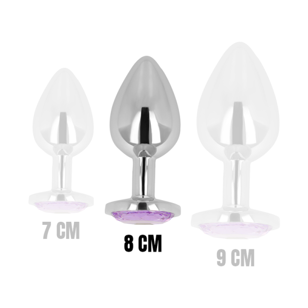 OHMAMA - PLUG ANAL CON CRISTAL VIOLETA 8 CM - Imagen 4