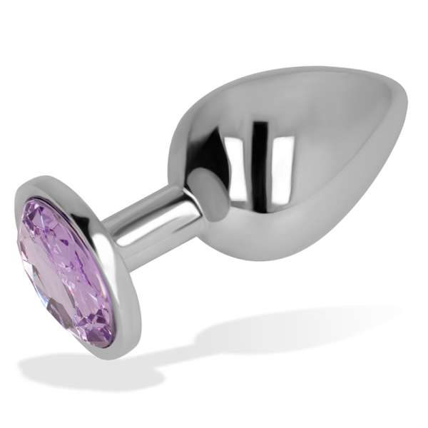 OHMAMA - PLUG ANAL CON CRISTAL VIOLETA 8 CM - Imagen 3