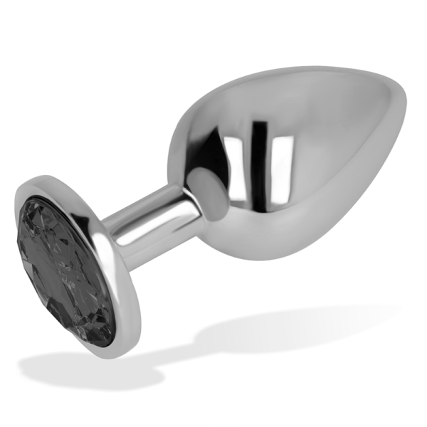 OHMAMA - PLUG ANAL CON CRISTAL NEGRO 9 CM - Imagen 3