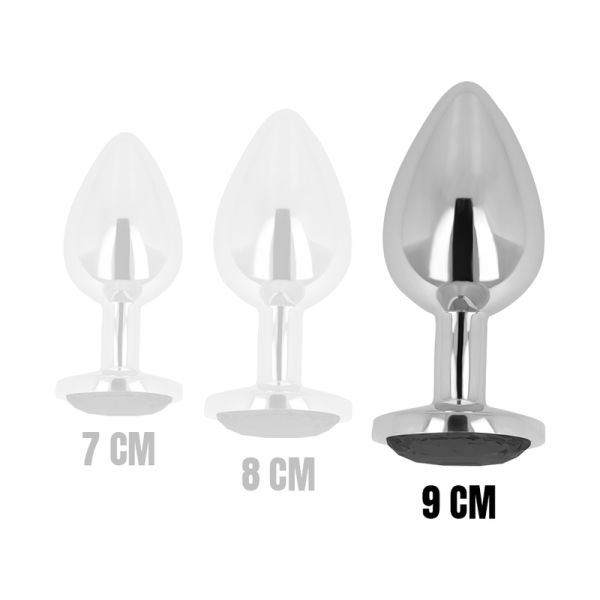 OHMAMA - PLUG ANAL CON CRISTAL NEGRO 9 CM - Imagen 4