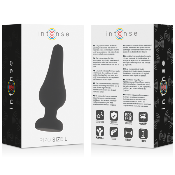 PIPO L PLUG ANAL INTENSO SILICONA NEGRO 13 CM - Imagen 4