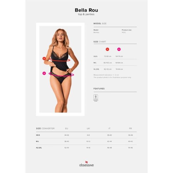 OBSESSIVE - TOP Y BRAGUITA BELLA ROU XL/XXL - Imagen 7