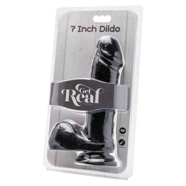 GET REAL - DILDO DE 18 CM CON BOLAS NEGRAS - Imagen 2