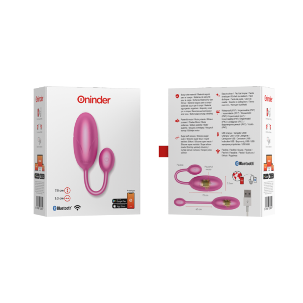 ONINDER - HUEVO VIBRANTE ROSA TOKIO 7,5 X 3,2 CM APP GRATUITA - Imagen 9