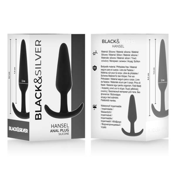 BLACK&SILVER - PLUG ANAL DE SILICONA HANSEL CON MANGO PEQUEÑO - Imagen 5