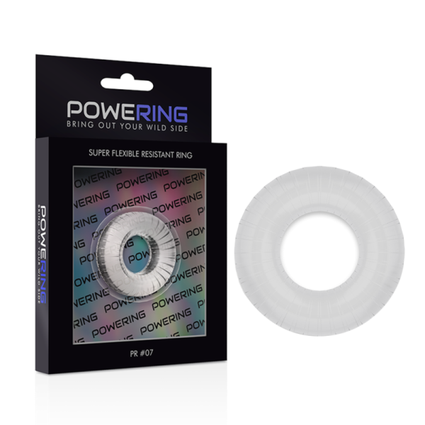 POWERING- ANILLO PARA EL PENE SUPER FLEXIBLE Y RESISTENTE 4.5CM PR07 TRANSPARENTE - Imagen 5