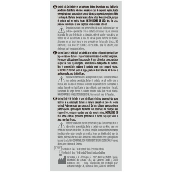 LUBRICANTE BASE SILICONA CONTROL INFINITY 75 ML - Imagen 2