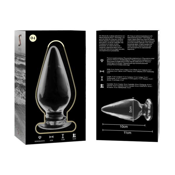 SERIE NEBULA DE IBIZA - MODELO 4 PLUG ANAL CRISTAL BOROSILICATO 11 X 5 CM TRANSPARENTE TRANSPARENTE TAMAÑO 1 - Imagen 5