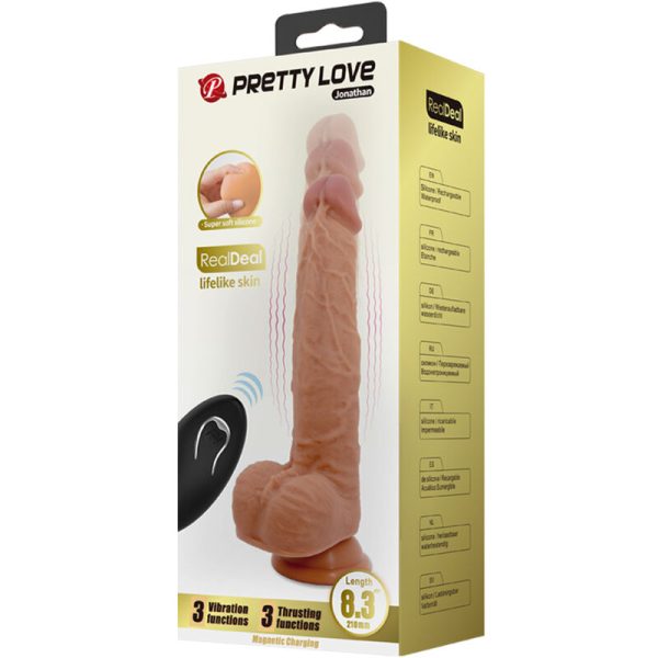 PRETTY LOVE - JONATHAN DILDO DE SILICONA 3 VIBRACIONES + 3 FUNCIONES DE PULSADOR MANDO A DISTANCIA 21 CM - Imagen 7