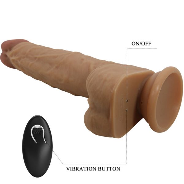 PRETTY LOVE - JONATHAN DILDO DE SILICONA 3 VIBRACIONES + 3 FUNCIONES DE PULSADOR MANDO A DISTANCIA 21 CM - Imagen 4