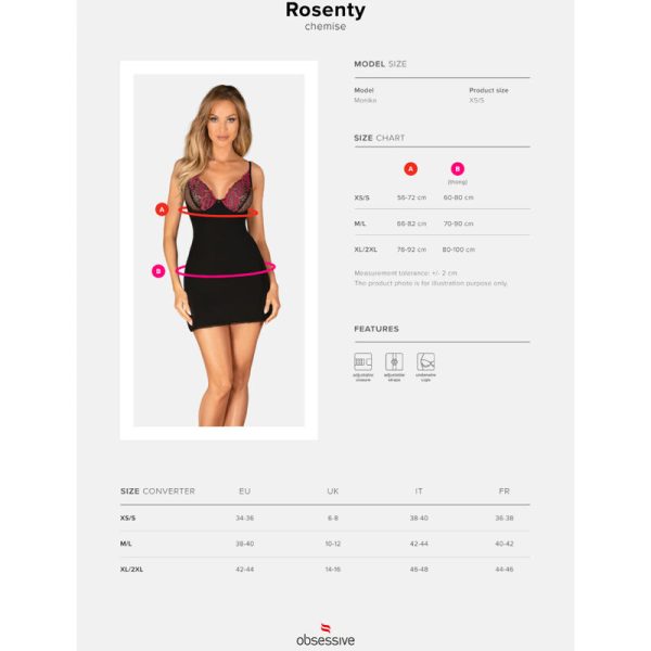 OBSESSIVE - CHEMISE Y TANGA ROSENTY XL/XXL - Imagen 7