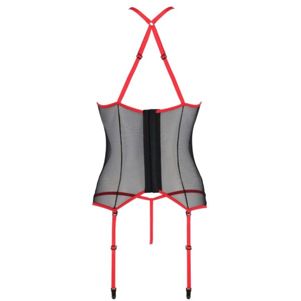 PASSION - CORSET SATARA LÍNEA ERÓTICA ROJA S/M - Imagen 4