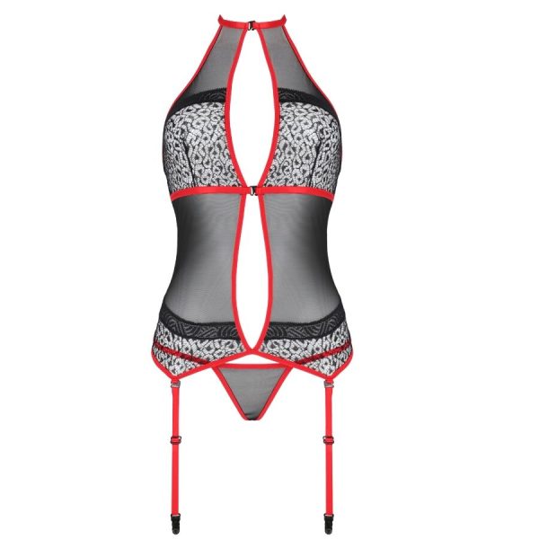 PASSION - CORSET SATARA LÍNEA ERÓTICA ROJA S/M - Imagen 3