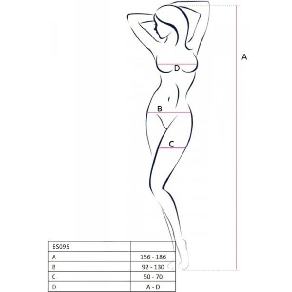 PASSION - BS095 BODYSTOCKING BLANCO TALLA ÚNICA BLANCO TALLA 1 - Imagen 5