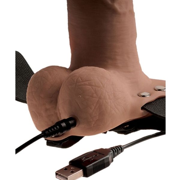 FETISH FANTASY SERIES - ARNÉS AJUSTABLE PENE REALISTA CON TESTICULOS RECARGABLES Y VIBRADOR DE 15 CM - Imagen 3