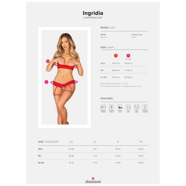 OBSESSIVE - CONJUNTO INGRIDIA ROJO XS/S - Imagen 7