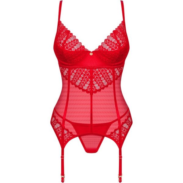 OBSESSIVE - INGRIDIA CORSÉ Y TANGA ROJO M/L - Imagen 5