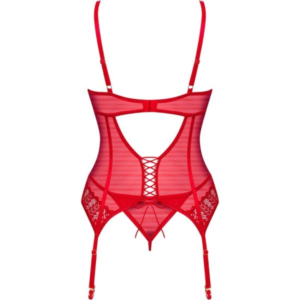 OBSESSIVE - INGRIDIA CORSÉ Y TANGA ROJO M/L - Imagen 6