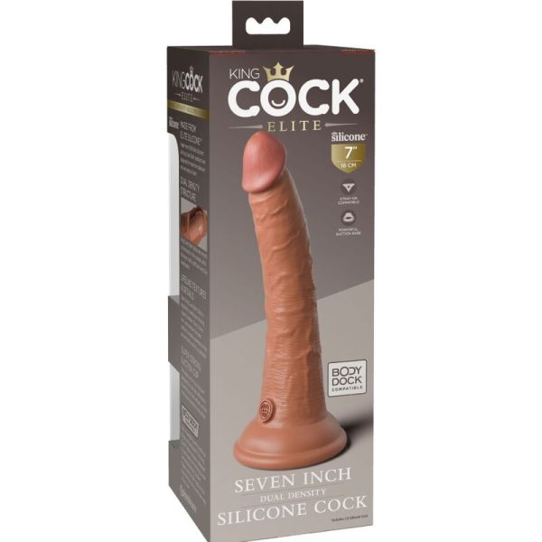 KING COCK ELITE - DILDO REALISTA DE SILICONA 17,8 CM CANDY - Imagen 5