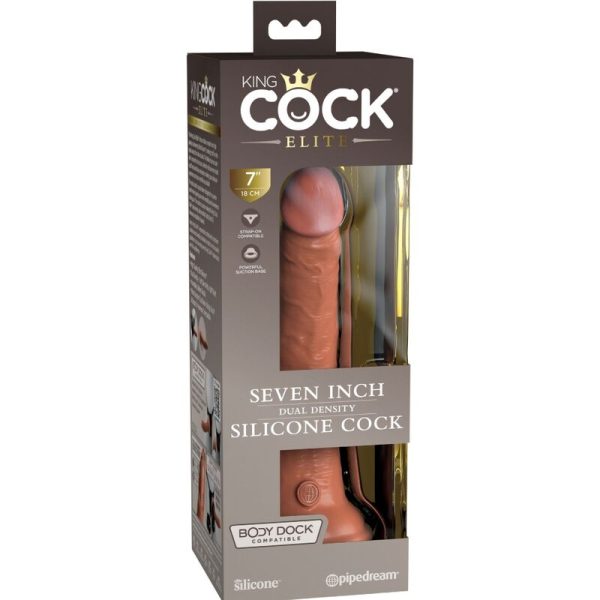 KING COCK ELITE - DILDO REALISTA DE SILICONA 17,8 CM CANDY - Imagen 6