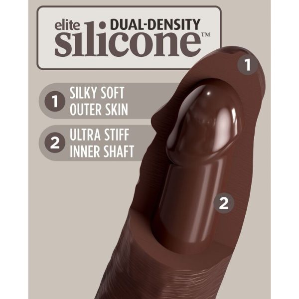 KING COCK ELITE - DILDO REALISTA DE SILICONA 28 CM MARRÓN - Imagen 4