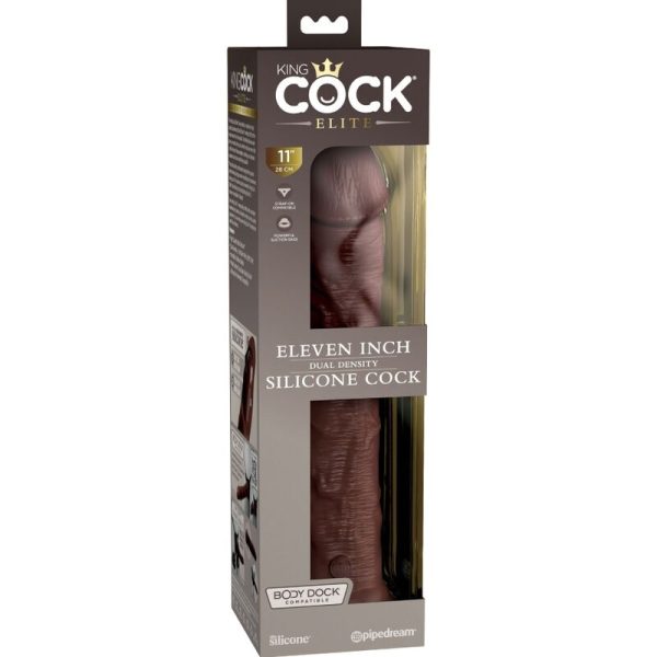 KING COCK ELITE - DILDO REALISTA DE SILICONA 28 CM MARRÓN - Imagen 5