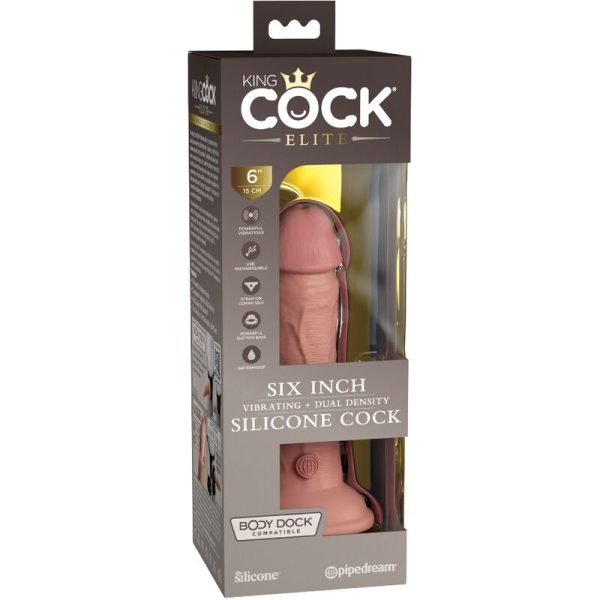 KING COCK ELITE - VIBRACIÓN REALISTA Y DILDO DE SILICONA DE 15,2 CM - Imagen 6