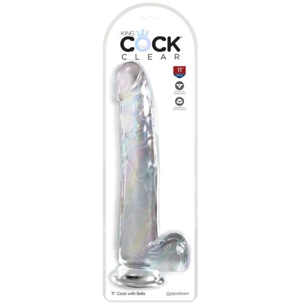 KING COCK CLEAR - DILDO CON TESTICULOS 24,8 CM TRANSPARENTE - Imagen 2