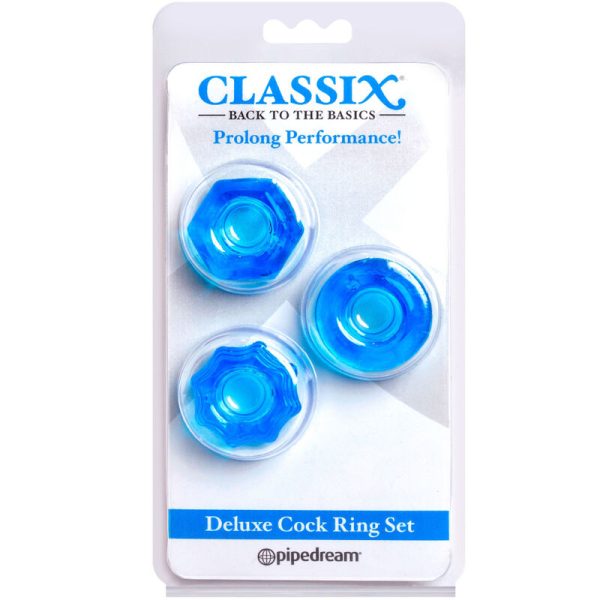 CLASSIX - SET DE 3 ANILLOS PARA EL PENE AZULES - Imagen 2