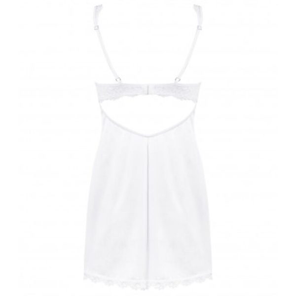 OBSESSIVE - CHEMISE AMOR BLANCO Y TANGA BLANCO L/XL - Imagen 6