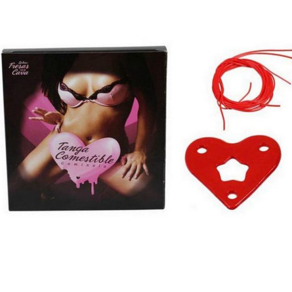 SECRETPLAY - TANGA DE GUMMY PARA SU SABOR FRESA CON CAVA - Imagen 2