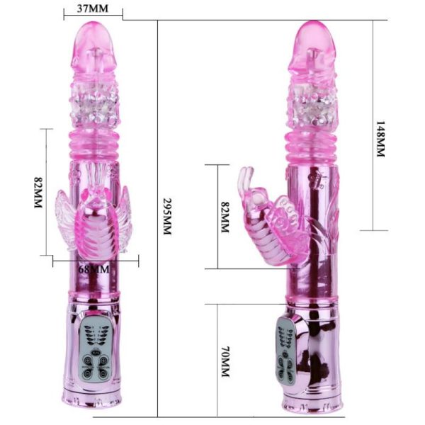 VIBRADOR RECARGABLE CON ROTACIÓN Y ESTIMULADOR DE MARIPOSA PALTANTE - Imagen 6