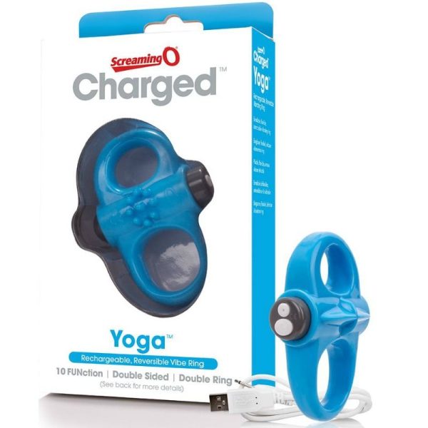 ANILLO VIBRANTE Y RECARGABLE SCREAMING BLUE YOGA - Imagen 2