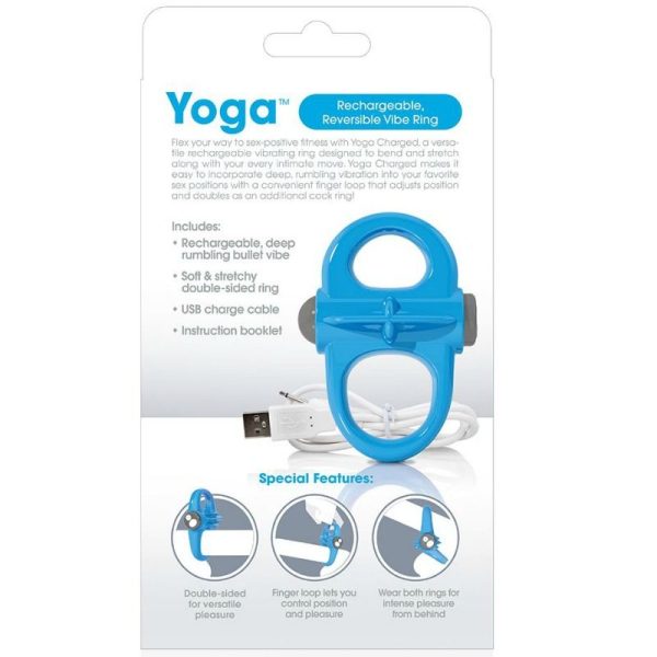 ANILLO VIBRANTE Y RECARGABLE SCREAMING BLUE YOGA - Imagen 3