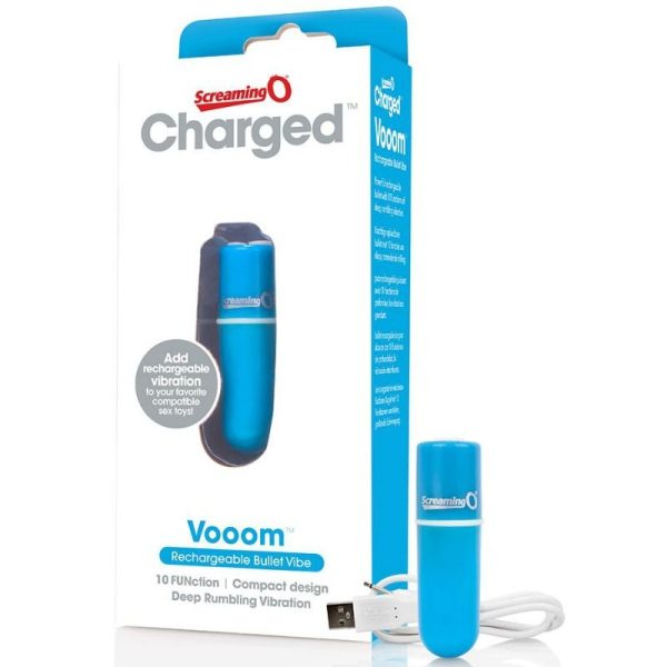GRITAR CON BALA VIBRADORA RECARGABLE VOOOM AZUL - Imagen 2