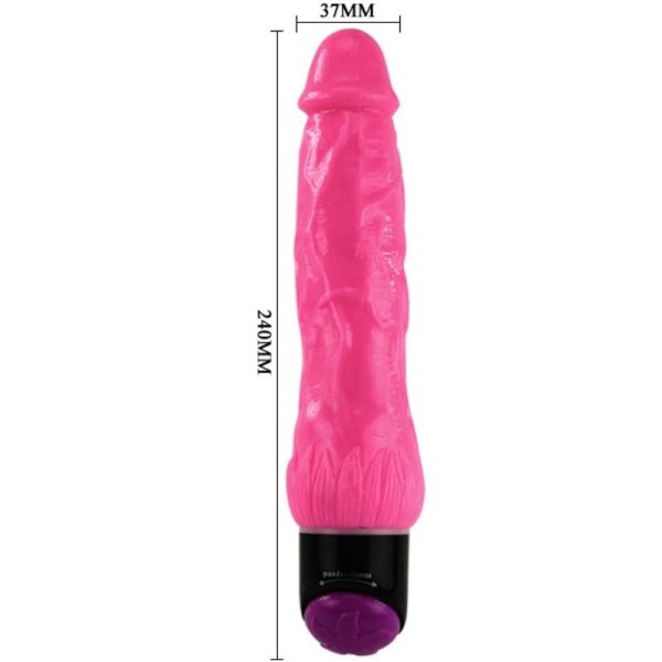 VIBRADOR REALISTICO SEXO COLORIDO ROSA 24 CM - Imagen 2