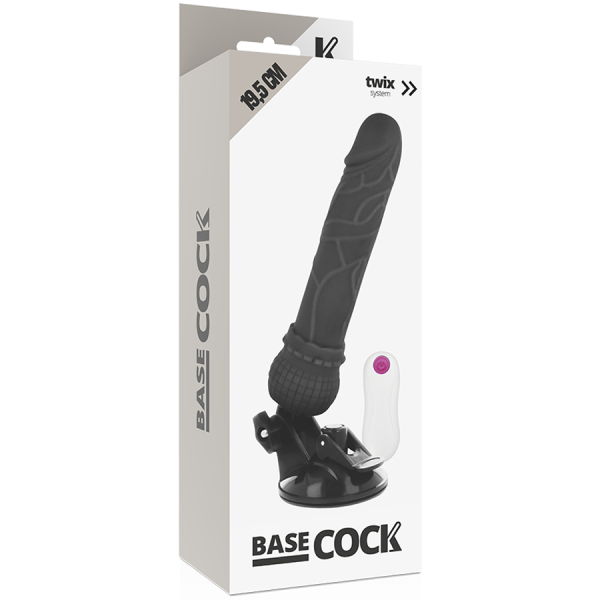 BASECOCK - VIBRADOR REALISTA MANDO A DISTANCIA NEGRO 19,5 CM NEGRO TALLA 1 - Imagen 3