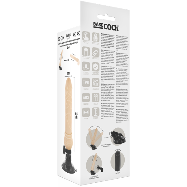 BASECOCK - VIBRADOR REMOTO REALISTA BASECOCK 19,5 CM - Imagen 4