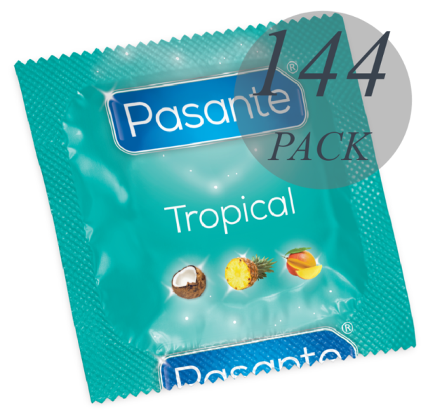 Preservativos A TRAVÉS DE SABORES TROPICALES 144 UNIDADES - Imagen 2