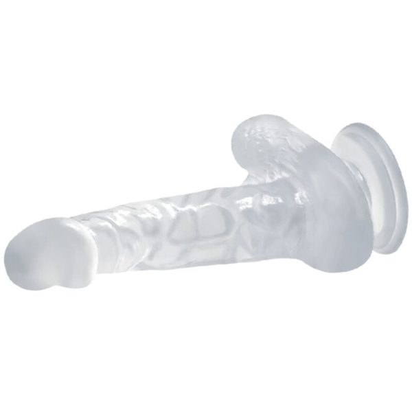 PROM - DILDO REALISTA CON VENTOSA Y TESTICULOS 16,7 CM TRANSPARENTE - Imagen 3