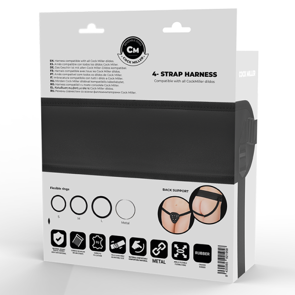 ARNÉS PARA PENE MILLER + COCKSIL ARTICULABLE SILICONA DENSIDAD NEGRO 13 CM - Imagen 11