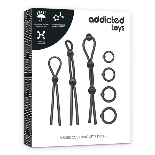 ADDICTED GAMES SET ANILLOS SILICONA FLEXIBLE 7 PIEZAS - Imagen 7